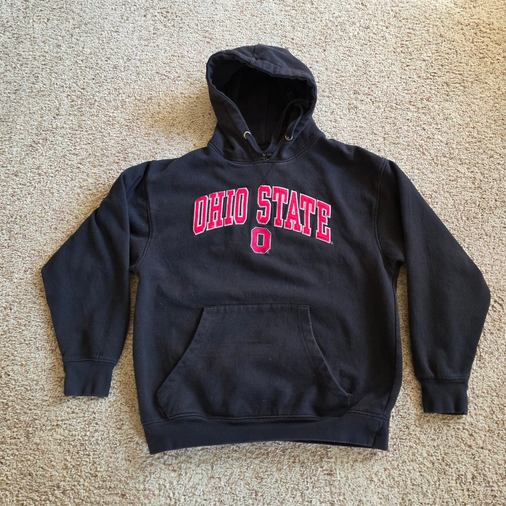 Ohio‎ State Buckeyes Hoodie Black Mens Large Embroidered OSU Old Varsity Brand